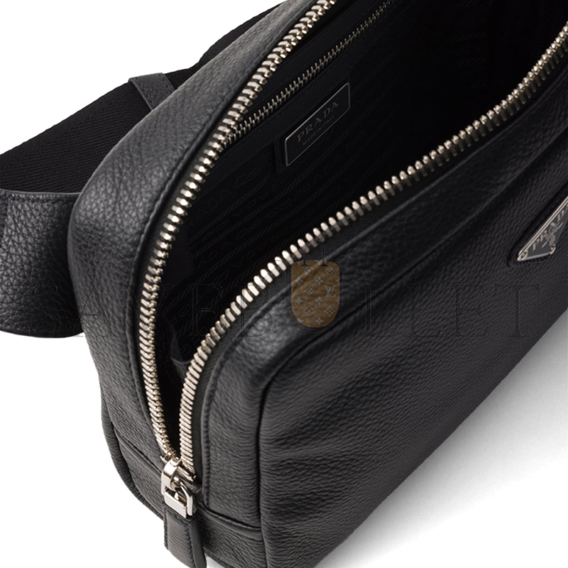 Pra*a leather shoulder bag with charm 2vh181 (24*16.5*7cm)